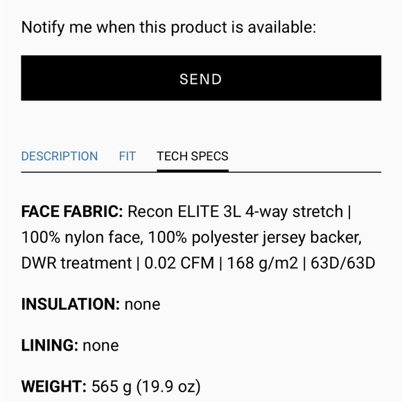 NWT strafe lynx shell - Picture 9 of 11